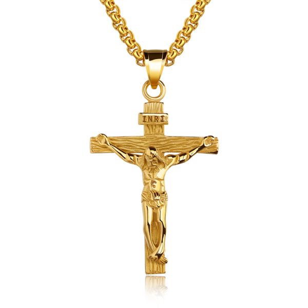Inri Crusifix Gold Necklace (NL-GX810) imix