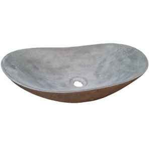 Bespoke Cement Concrete Butler Basin Sink Modern Oval Shape 59 x 39 x 12cm