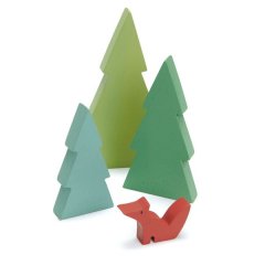 Tender Leaf Wooden Fir Tree Tops Accessory set