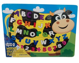 ABC - 123 Wooden Educational Cow Puzzle