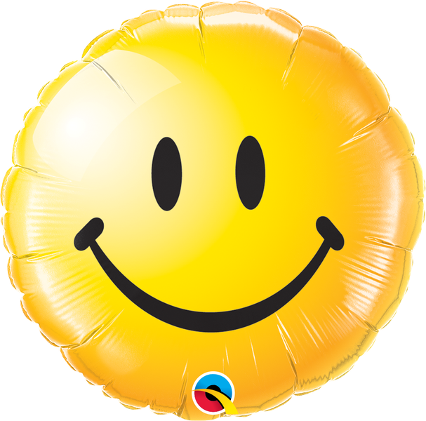 Qualatex 18 Inch Foil Round Smiley Face Yellow Balloon 1pack