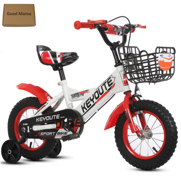 GoodMama 16 Inch Kids Bike Bicycle with Training Wheels Basket Balance Bike