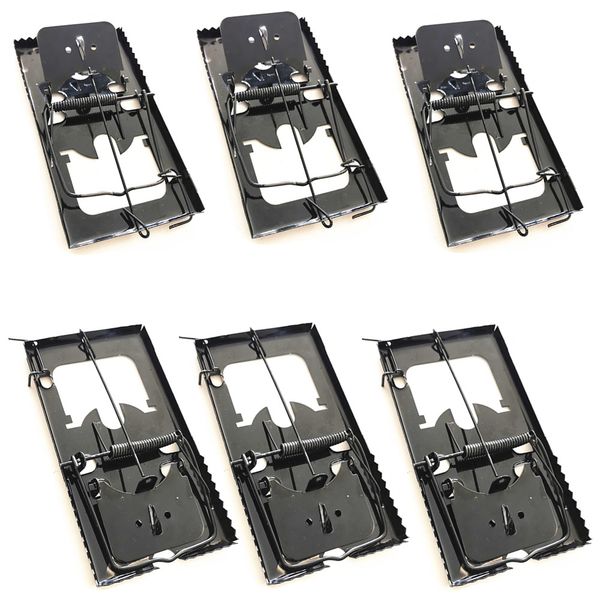 6x Mouse Trap Traditional Rat Trap Snap Trap For Rats - Black Metal