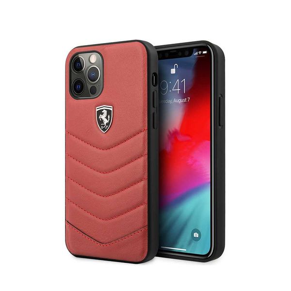 Ferrari Hard Cover Off Track Quilted Leather for iPhone 12 Pro / 12 Pro Max