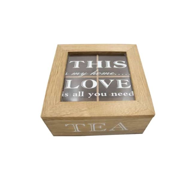 Wooden Tea Box 4 Compartments