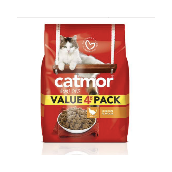 Catmor- Adult Chicken Flavour Dry Cat Food 4kg x 2 Pack