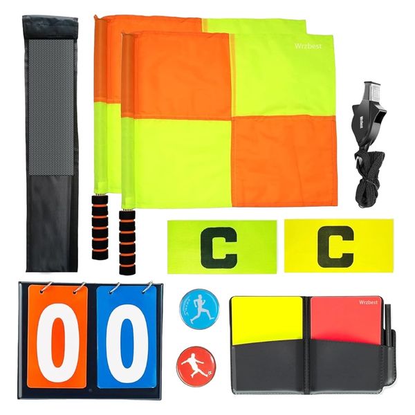 Sport Soccer Football Referee Flags Kit Set of 10