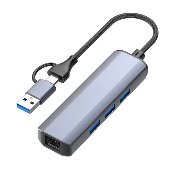 4 in 2 USB-A + USB-C Multiport HUB Adapter - High-Speed Data Transfer