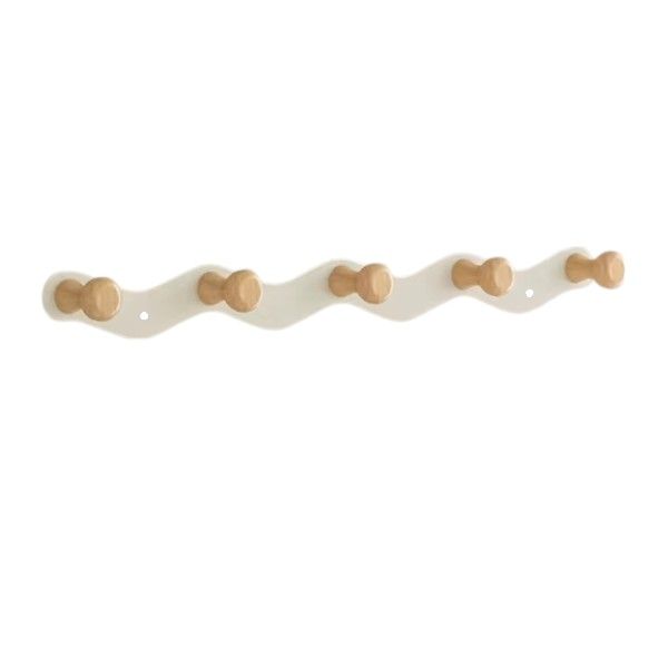 Multifunction Wall Mounted Hanger Rack With 5 Hooks - Creamy White