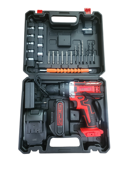 Rechargeable Lithium-Ion Hammer Drill and Screwdriver Set 21V with keyring
