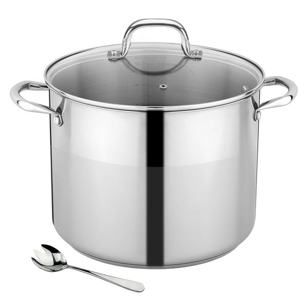 Large 11.1L - Stainless Steel Stockpot inculuding Meat Fork Combo Set