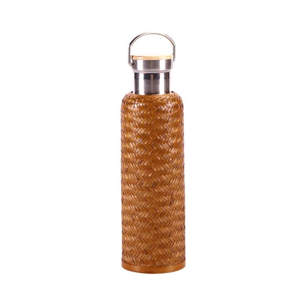 Bamboo Shell Insulated Mug Portable Travel Stainless Steel Water Bottle