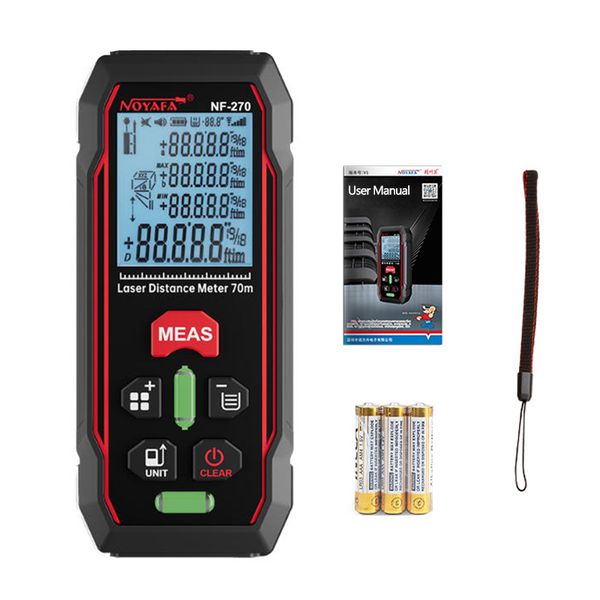 70m Handheld Laser Distance Measurer Digital Laser Tape Bubble Level