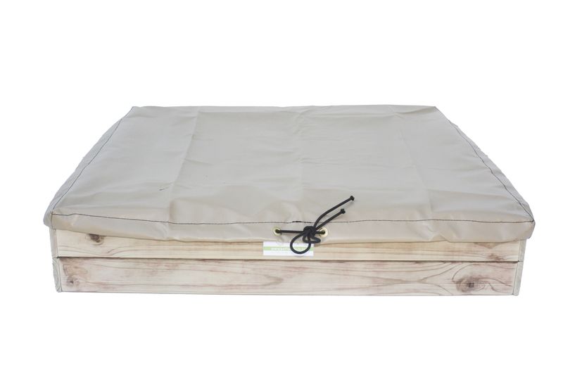 4 Seater Folding Bench Sandpit + Rain Cover -Natural Finish-Just For Kids