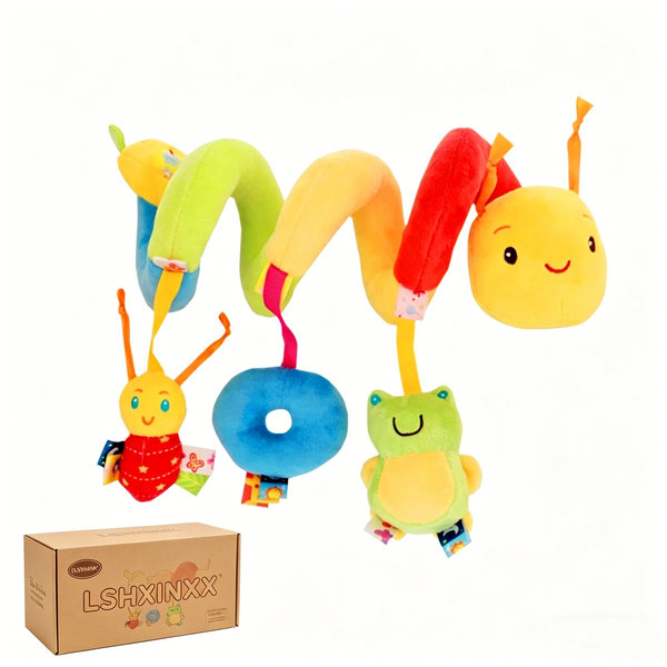 Spiral Car Seat Toys - Baby Sensory Soft Plush Hanging Toys for 0-12 Months