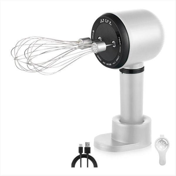 Wireless Portable Hand Whisk With Rechargeable 3 Speeds And 2 Whisk