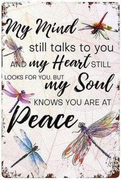 8x12" Dragonfly Metal Sign - Inspirational Home Decor