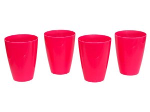 Pink Plastic Tumbler 4 Piece Set Dia:137xH65 - 400ml