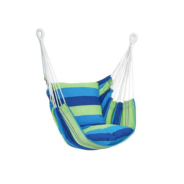 Boss Relax Deluxe Hanging Hammock With Strong Ropes, Hooks &amp;2 Soft Cushions