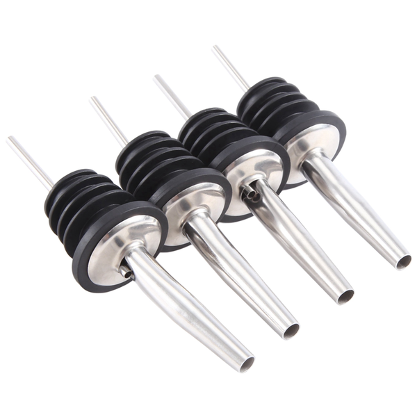 4Pcs Stainless Steel Whisky Liquor Oil Wine Bottle Pourer