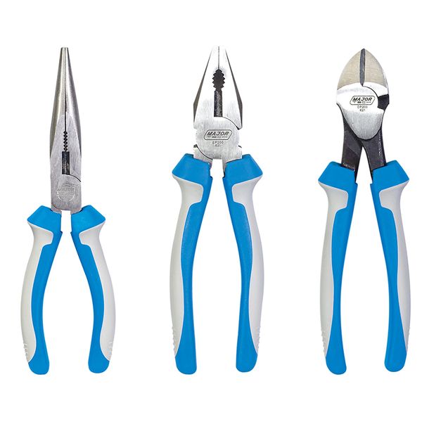 Major Tech 8 Inch Plier and Cutter Set, 3 Piece (EPSET200)