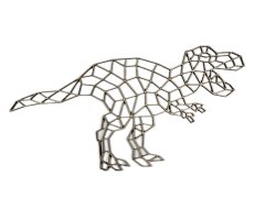 Polygonal T-Rex Dinosaur Wall Art 30cm x 53cm (3mm Blonde MDF)