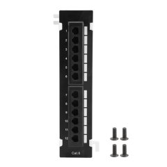 12 Port Cat6 Patch Panel Rj45 Networking Wall Mount Rack