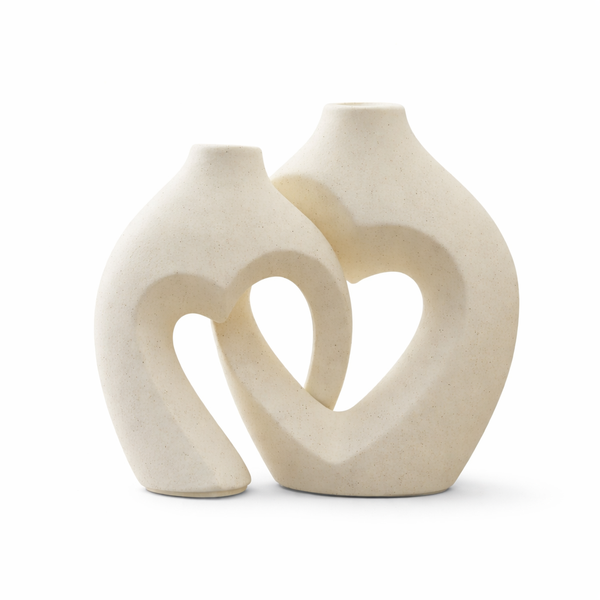 Ceramic Heart Shaped Decorative Vase Set - Modern Home Décor-HYB-26