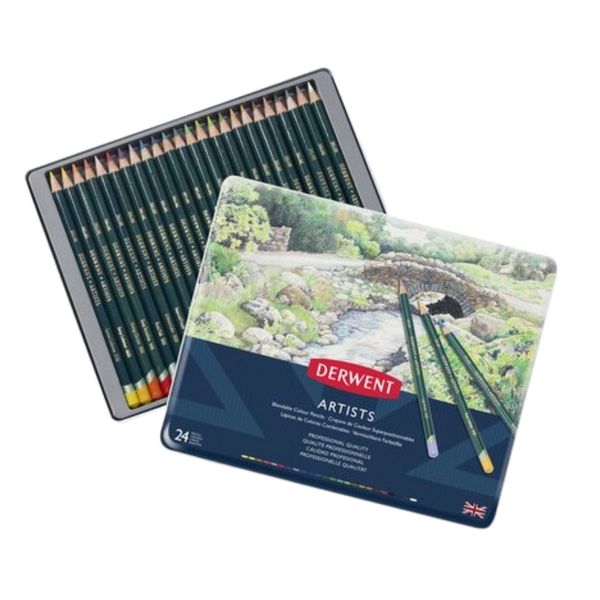 Derwent Art Assorted Pencils - Tin of 24 - 32093