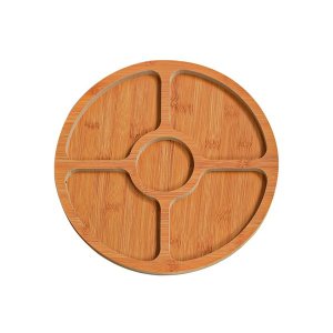 Round Bamboo Wood Appetizer/Snack Serving Platter