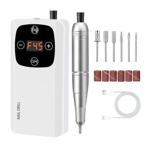 2-in-1 Electric Nail Drill Machine Nail File Kit Manicure Tool with UV Lamp