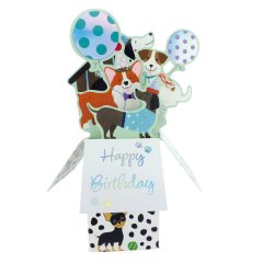 3D Pop-up Clever Cubes Birthday card - Dogs