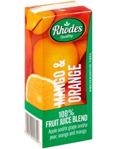 Rhodes 100% Fruit Juice Mango &amp; Orange 24 x 200 ML