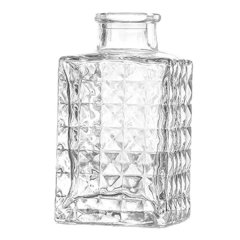 Vintage French Clear Glass Vase Embossed Hydroponic Flower Pitcher