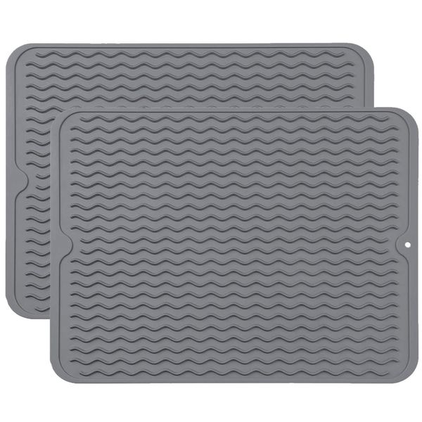 2 Pack Silicone Dish Drying Mat- Heat Resistant Multipurpose Liner-30x40cm