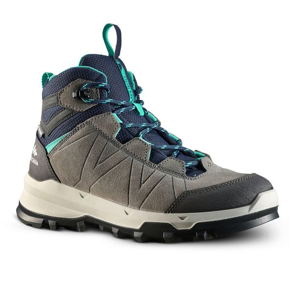 Quechua Kids' Waterproof High-Top Mountain Hiking Boots MH900 - Blue &amp; Green