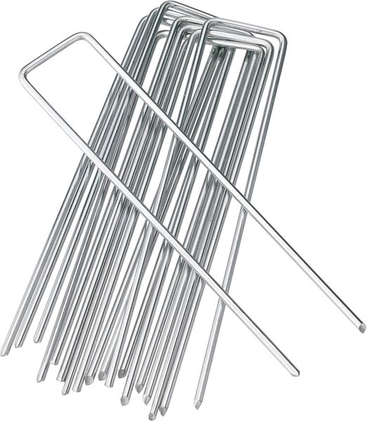 50-Pack Galvanized Landscape Staples Garden Stakes For Lawn Fence-15cm