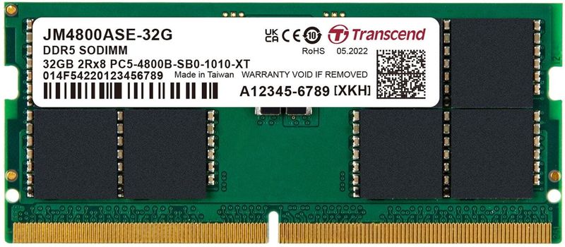 Transcend Jet Memory 32 Gb Ddr5-4800 So-Dimm 2rx8 Cl40