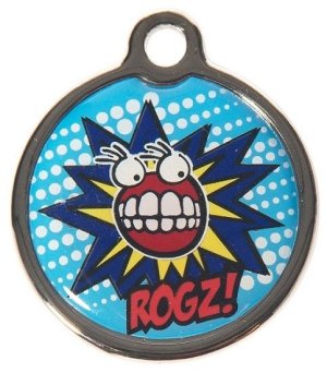 Rogz ID Tagz Large 31mm Metal Tag - Comic Design
