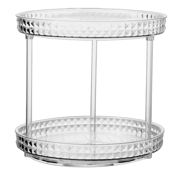 Transparent Lazy Susan Storage Shelf (1pc) - 360 Rotating Makeup Organizer