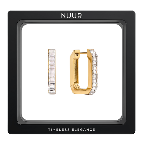 Nuur Zena Earrings - 18K Gold-Plated, Non-Tarnish, Stainless Steel