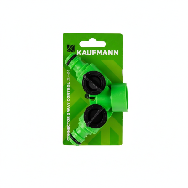 Kaufmann 20mm 2 Way Garden Hose Connector for Dual Use