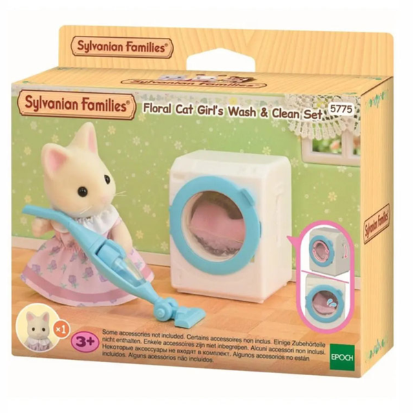 Sylvanian Families Floral Cat Girl's Wash &amp; Clean Set