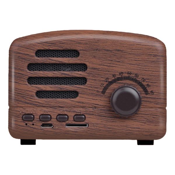 Bluetooth Speaker Multifunction Innovative Plug in Card Strong Bass Walnut