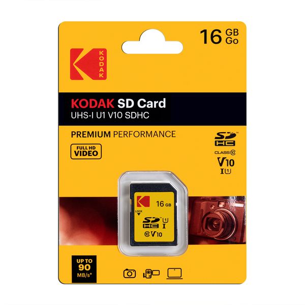 Kodak 16GB SD Card Premium Performance with UHS-I U1 V10 for HD Capture