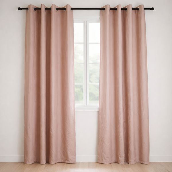 Vizio Home Plain Lined Curtain - 2 Pack - Eyelet - 140cm × 225 cm - Pink