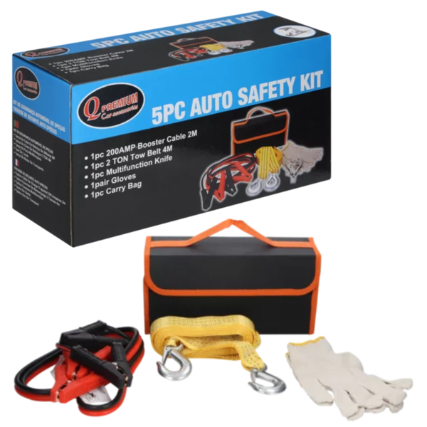 200AMP Booster Cable And 4m Ton Tow Belt 5 Piece Set