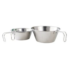 3 Piece Set of Stainless Steel Snow Salad Bowls with Handles