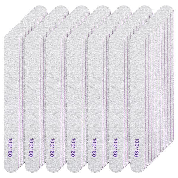 100 Pieces 100/180 Grit Nail Files Double Sided Emery Boards