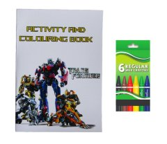 Transformers Activity and Colouring Book A5 plus 6 Wax Crayons - Set of 5